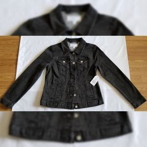 NWT Women's Time And Tru Denim Jacket Black Size S